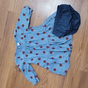 Carter's Blue Chambray Apple Dress 9 Months